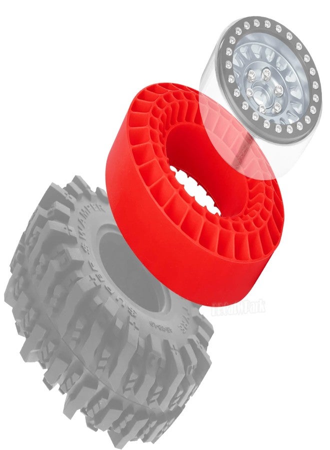BRCatWPark RC 1.9In Wheel Tires Waterproof Silicone Tire for 1/10 RC Crawler Car Axial SCX10 Capra RXB10 TF2 Redcat Gen7 Gen8 TRX4,Red - Image 4
